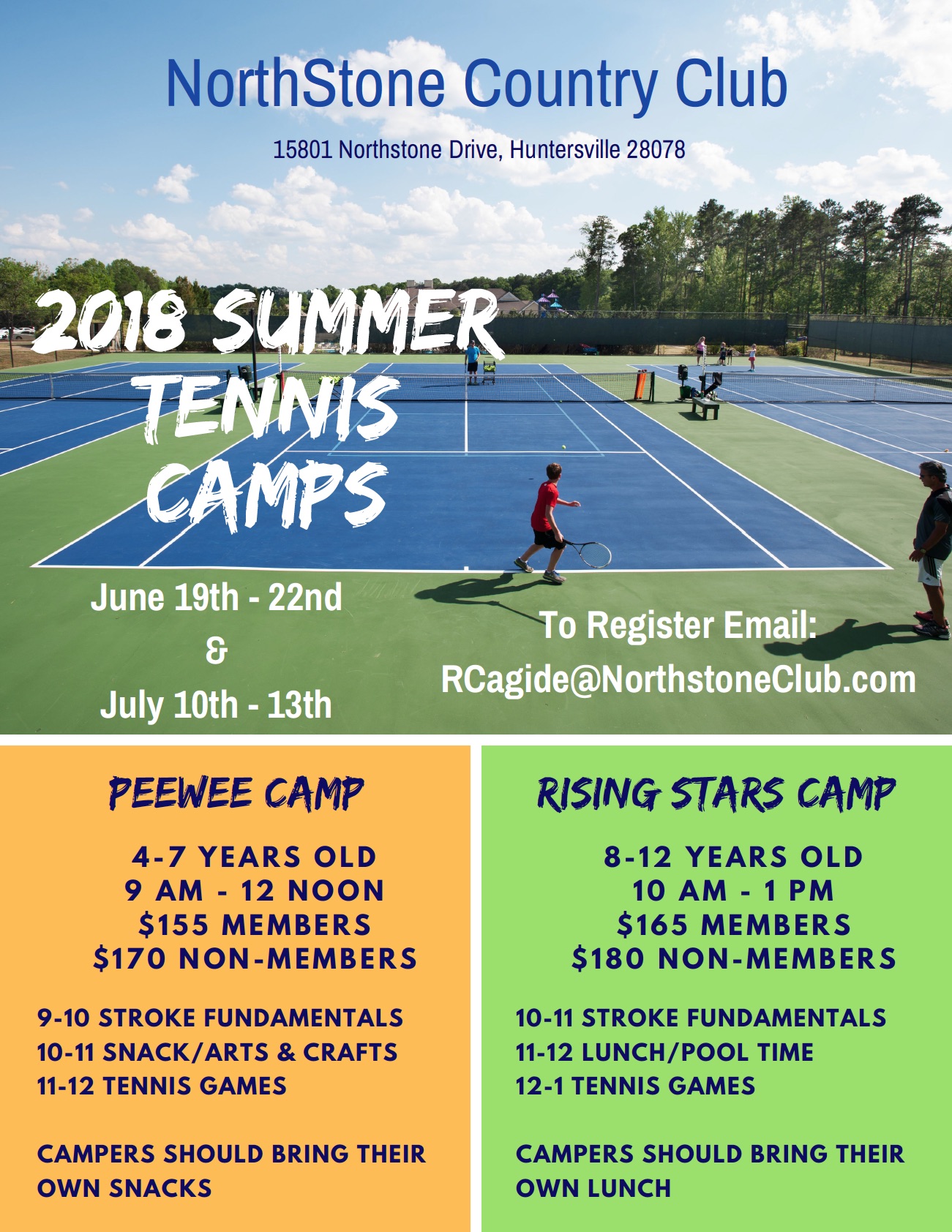 Try Tennis, Camps & Special Events Lake Norman Tennis Association